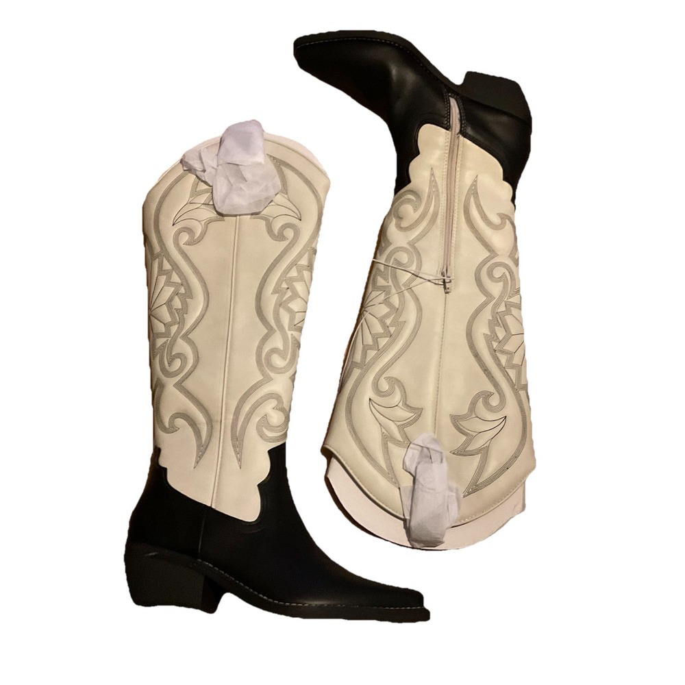 Wild Fable Black & White Kensie Cowboy Boot Nwt Festival Coachella